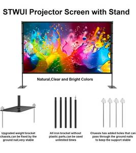 STWUI 120-inch Projector Screen with Stand - Retail: $109
