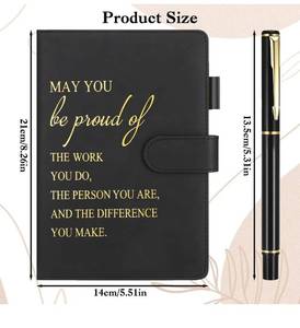 lot 69630 image: Inspirational Black Leather Journal with Gold Lettering (Brown) - Retail $9