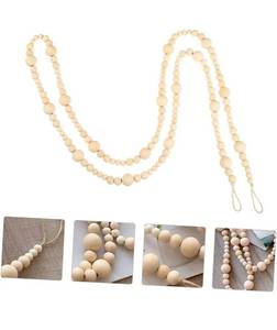 lot 69637 image: Natural Wood Bead Garland 1pcs - Retail $10