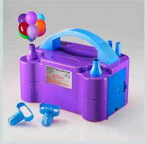 lot 69639 image: Electric Balloon Pump - Portable Dual Nozzle Inflator (Purple) - Retail $25