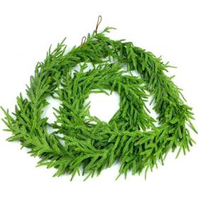 lot 69649 image: Christmas Pine Garland 15ft - Retail $19