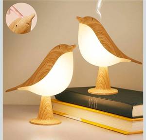 lot 69664 image: Wooden Bird Table Lamp 2Pcs - Retail $30