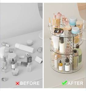 lot 69667 image: 360° Rotating Cosmetic Organizer - 8 Layer Beauty Storage - Retail $25