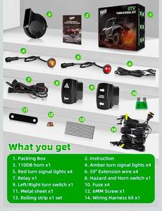 lot 69671 image: UTV Turn Signal and Horn Kit with LED Lights - Retail $89