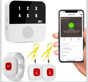lot 69675 image: WiFi Smart Home Security System with Hub, 2 SOS Buttons and Wristband - Retail $79