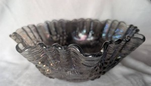 Iridescent Glass Grape Pattern Bowl