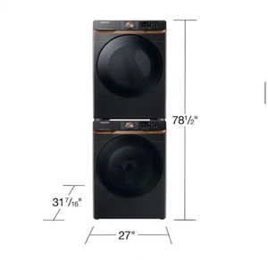 5 cu. ft. Extra-Large Capacity Smart Washer and 7.5 cu. ft. Vented Smart Gas Dryer Set in Brushed Black - Retail: $2,398
