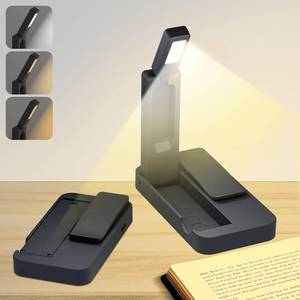 lot 3093 image: Rechargeable Book Light for Reading in Bed,Foldable & Portable Clip-On Mini Reading Light for Studying,3 Color Amber Eye Care & Stepless Dimming,80H LED Small Cordless Desk Lamp for Office,Home,Nail