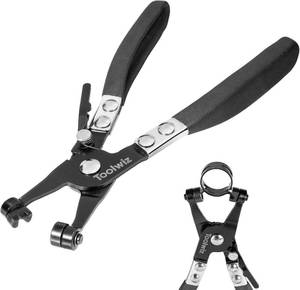 lot 3095 image: Hose Clamp Pliers Heavy Duty Hose Clamp Tool with Locking Device and Non-Slip Handle Removal and Installation Tool for Ring-Type and Flat-Band Hose Clamps (Black)