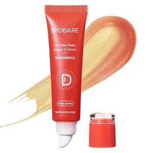 lot 3126 image: Lip Glowy Balm Strawberry Lip Gloss Hydrate and Nourish with Natural Strawberry Extracts& Hyaluronic Acid Complex for Softening and Plumping Finish, Travel Size for Men and Women