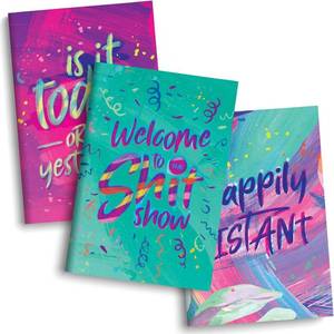 lot 3137 image: Journal Notebook Set of 3 Cute Notebooks for Women Small A5 Size Recycled Paper 1 x Lined Note book 1 x Dotted 1 x Blank Soft Cover for Work or Travel 8.2 x 5.8 60pg each (Fun Bright)