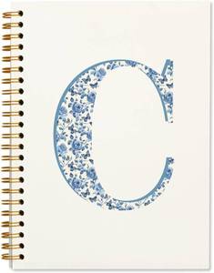lot 3154 image: Blue Cute Initial Notebook Journal Diary Libretas Escolares C, Cute Preppy Aesthetic Personalized Notebook Gifts for Teen Girls Women Kids,Preppy Blue Aesthetic School Supplies for Girls 5.5x8.3