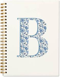 lot 3155 image: Blue Cute Initial Notebook Journal Diary Libretas Escolares B, Preppy Cute Aesthetic Personalized Notebook Gifts for Women Teen Girls Kids,Preppy Blue Aesthetic School Supplies for Girls 5.5x8.3