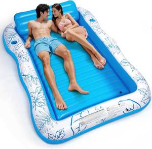 lot 3179 image: Inflatable Adult Pool Lounger Float - BAIAI Extra Large Beach Sun Tanning Floats Raft Sunbathing Water Lounge Floaties Tub with Drink Holder Blow Up Lake Suntan Floating Swimming Mattress Mat (XXL)