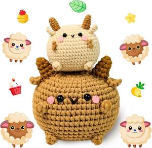 lot 3194 image: Y-times Crochet Kit for Beginners,DIY Sheep Crochet Kit,Learn to Crochet for Adults Kids,Cute Sheep Knitting Kit Supplies,Accessories Including Yarn Hook -with Step-by-Step Video Tutorials