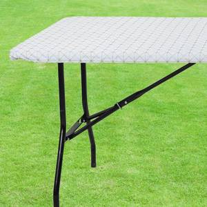 lot 6305 image: moty Folding Table Cover, Polyester Fitted Waterproof Outdoor Tablecloth Protector with Elastic for Rectangle Picnic Tables Washable for Patio Camping