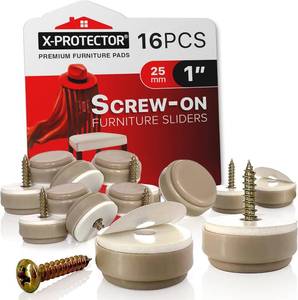 lot 6322 image: Chair Glides X-PROTECTOR   16 PCS 1 Furniture Glides   Screw-On Chair Sliders   Premium Chair Leg Floor Protectors   Slide Furniture Effortlessly on All Floor Types with  Small Furniture Sliders (2)