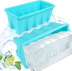 lot 6357 image: Ice Block Mold for Ice Bath - Extra Large Ice Block Mold,2-Pack Ice Bath Ice Mold, 10lb Ice Block,Ice Maker for Cold Plunge or Coolers, Reusable Steel Reinforced Silicone Molds, Cold Plunge Ice Mold