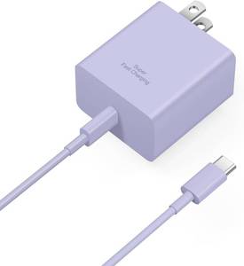 lot 6377 image: 45W USB C Super Fast Charger, Type C Charger Fast Charging Block, Android Phone Charger with 6Ft Type C to C Cable for Galaxy S25 UltraS25S24S23S22S21S20Note 20Note 10 Purple