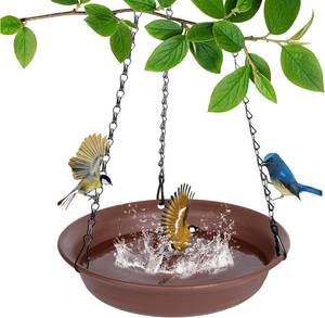 lot 6455 image: Hanging Bird Bath for Outside, VUWEZ Hanging Birdbath & Bird Feeder for Outdoors, Birds Water Wild Feeders Tray Bowl Accessories for Outdoor, Small Large Birdbaths Bowls for Garden Balcony Decoration