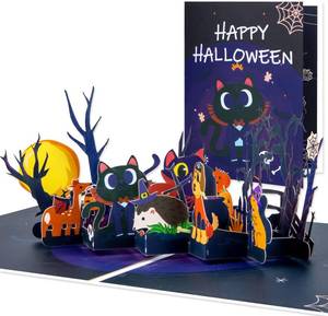 lot 6497 image: Magic Ants 3D Pop-Up Halloween Greeting Card   Spooky Camping Scene with Cute Animals   Includes Envelope   Perfect for Halloween Celebrations   7.9 x 5.9 inches