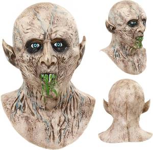 lot 6516 image: Vampire Mask Scary Zombie Monster Sharp Teeth Mask Halloween Devil Full Head Latex Costume Props for Party