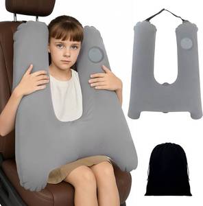 lot 6521 image: Car Pillow Inflatable Travel Pillows for Car Sleeping, Neck Head Support Pillows for Car Seat, Boys Girls Adults Trip on Road Necessities, Adjustable Length, Foldable, Portable