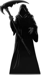 lot 6536 image: Bucherry 6.6 Feet Halloween Party Decoration Grim Reaper Cardboard Cutout Stand Up Large Life Size Grim Reaper Photo Props Backdrop Standup for Halloween Party Decor