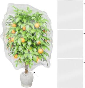 lot 6555 image: 4 Pack Bird Netting for Garden Plants Fruits Blueberry Protection Netting Cover Bags with Drawstring,Mosquito Net Tomato Protective Cover Garden Tree Netting for Cicadas Vegetables (3.3Ft x 4.9Ft)
