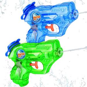 lot 6576 image: Mini Water Gun for Kids Toddler - 2 Pack Water Guns Squirts Blasters with Trigger for Boys Girls Outdoor Pool Beach Water Fighting Play Party