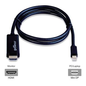lot 31738 image: gofanco 3ft Mini DisplayPort v1.2 to HDMI Cable - Black (mDP4kHDMI3F)