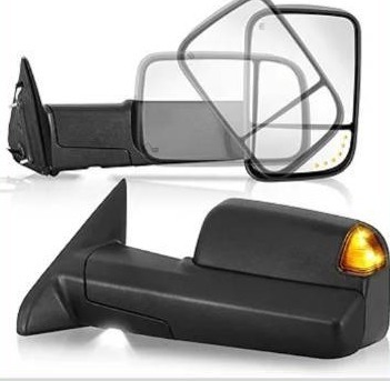 lot 6173 image: AUTOSTARSHIP Power Heated Towing Mirror Compatible for 2009-2018 Dodge Ram 1500 2500 35002019-2024 Ram 1500 Classic wLED Turn Signal Light Arrow Light Temperature Sensor -2 PCS (Black)