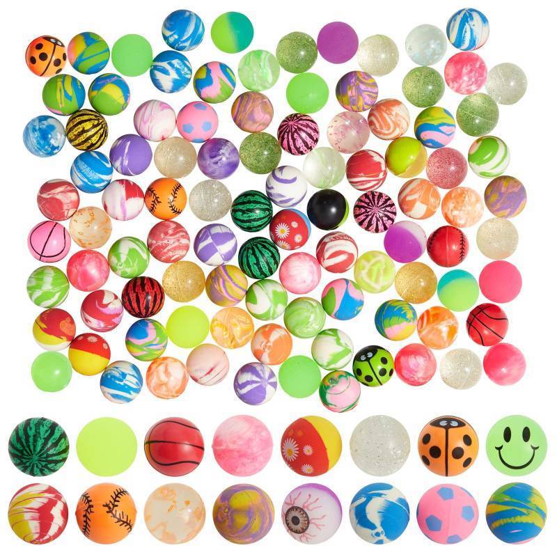 lot 6247 image: Juvale Bouncy Balls - Bulk Bouncy Balls for Kids Ages 4 &amp Party Favor &amp Treat Bag Fillers - Classroom Treasure Box Variety Pack - 100-Pack, 1.25 in, Multicolor