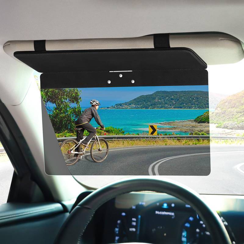 lot 6253 image: NAZZO Sun Visor Extender for Cars, Adjustable PC Sunshade Lens, Car Sun Visor Extension Blocker, Glare, UV, Stray Light, Snow Blindness Protector, Safe Driving, Universal for Car SUV, Black
