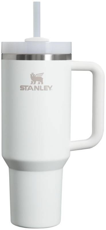 lot 6459 image: STANLEY Quencher H2.0 Tumbler with Handle and Straw 40 oz  Flowstate 3-Position Lid  Cup Holder Compatible for Travel  Insulated Stainless Steel Cup  BPA-Free  Frost