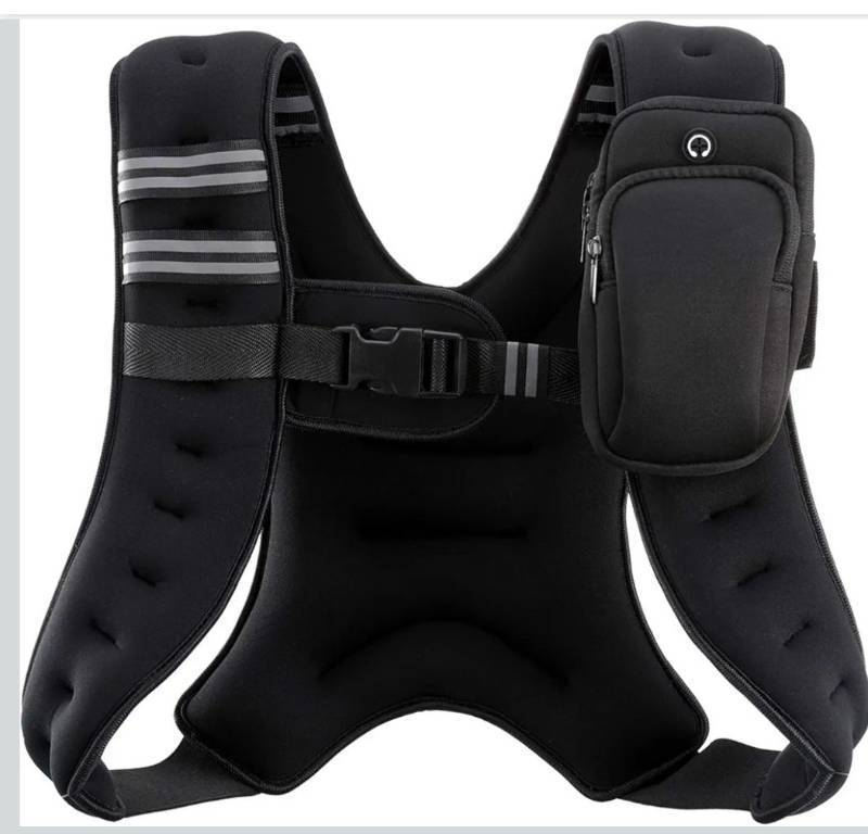 lot 7444 image: ZELUS Weighted Vest, 20lb Weight Vest with Reflective Stripe for Workout, Strength Training, Running, Fitness, Muscle Building, Weight Loss, Weightlifting