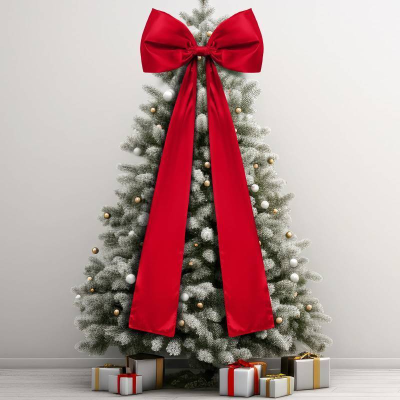 lot 9213 image: Daifunli 20 x 47 Inches Extra Large Red Satin Bows for Coquette Room Decor Giant Bow Birthday Party Decorations for Home Wall Valentines Spring Wedding Baby Shower Party Decor