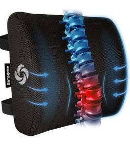 lot 4475 image: Samsonite Memory Foam Lumbar Support Pillow for Office Chair, Gaming Chair, or Automotive Use, Ergonomic Back Cushion, Office and Home Essentials for Sitting Comfort and Posture Relief Back Support