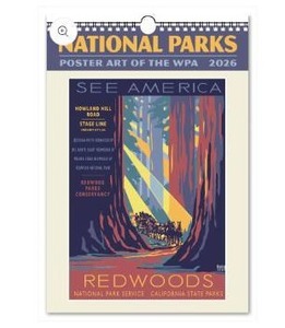lot 4484 image: 2026 National Parks Poster Art of The WPA Oversize Wall Calendar