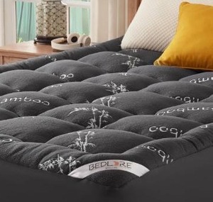 lot 4492 image: BEDLORE Full Mattress Topper Viscose Derived from Bamboo, Thick Pillow Top Mattress Pad with Stretchable Pockets for 6-18 inches Mattress, Soft Mattress Topper for Back Pain Relief(Dark Gray)