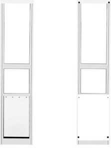 lot 4499 image: Extra Large Dog Door for Sliding Glass Doors, Adjustable Height 91.73-97.64,No-Cut Easy Installation,Magnetic Closing Curtain