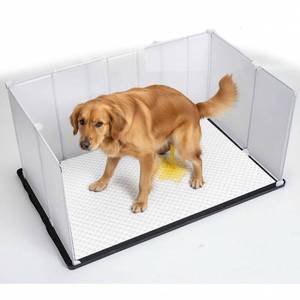 lot 4514 image: Litter Box Splash Guard, Litter Box Pee Shields for Dogs, Easy to Clean Indoor Dog Fence with Puppy Pee Pad Holder Tray Fits