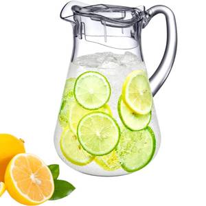 lot 4522 image: Amazing Abby - Droply - Plastic Pitcher (64 oz, 2 Quart), Clear Water Pitcher with Lid, Fridge Jug, BPA-Free, Shatter-Proof, Great for Iced Tea, Sangria, Lemonade, Juice, Milk, and More