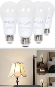 lot 4524 image: GEPLAD 4-Pack 3 Way Light Bulb 30 70 100W Replacement LED Bulbs, Daylight 5000K, 3710W Three Way A19 Bulbs with E26 Base,for Sconces, Floor Lamps, Table Lamps