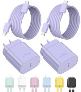 lot 4534 image: Type C Charger Fast Charging for iPhone 17 16 15,USB C Samsung Chargers Block 25W Super Fast Chargers for Samsung Galaxy S25S24 S23 S22 S21iPhone Air1717 Plus17 Pro Max16 Pro Max15 Plus(Purple)