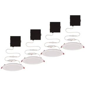 lot 4535 image: Ultra Slim 6 in. Color Selectable New Construction and Remodel Canless Recessed Integrated LED Kit (4-Pack)