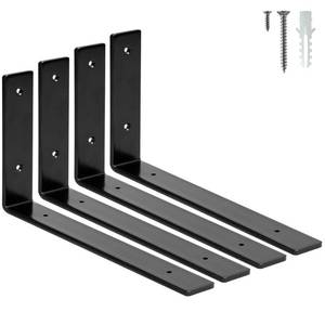 lot 4550 image: ELSKER&HOME Shelf Brackets 12 Inch, 4 Pack Floating Shelf L Brackets for Shelves Support, Black Metal Heavy Duty Shelf Brackets for DIY Decorative