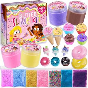 lot 4555 image: Butter Slime Kit for Girls - Fluffy & Scented Butter Slime with Ice Cream, Donut, Cupcake Accessories, Colorful & Vibrant Slime Making Set, Idea for Christmas & Holiday, Girls Ages 5-12