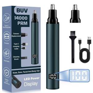 lot 4561 image: Nose Hair Trimmer with LED Display- 2025 Professional Painless Ear Hair Trimmers for Men and Women, USB Rechargeable Nose Hair Trimmer Clipper 14,000 RPM IPX7 Waterproof Dual Edge Blades, Blue B