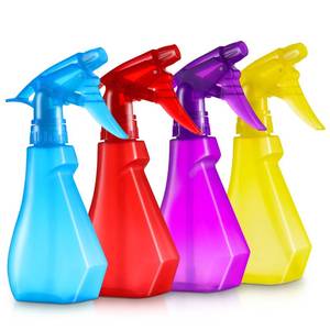 lot 4574 image: DilaBee (4-Pack, 8oz Plastic Empty Spray Bottles for Cleaning Solutions, Plants, Cooking, BBQ. Small Spray Bottle for Hair, Plant Mister, Mini Squirt Bottle for Cat - Food-Grade BPA-Free - Multicolor